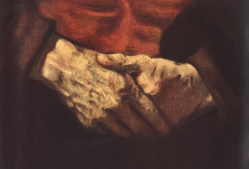 REMBRANDT Harmenszoon van Rijn Portrait of an Old Man in Red (detail) Sweden oil painting art